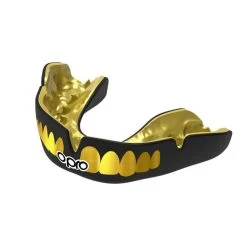 OPRO Instant Custom-Fit Mouthguard – Black/Gold Teeth