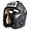 Tuf Wear Leather Headgear With Cheek – Black 1 Tuf Wear Leather Headgear With Cheek – Black -Knockout Deals on Boxing Gear HeadGuard3blackfeature1