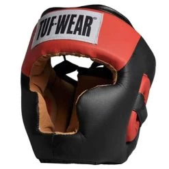 Tuf Wear Full Face Headguard With Chin – Black/Red