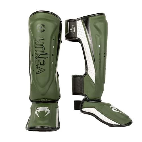 Venum Elite Evo Shinguards – Khaki/Silver 3 Venum Elite Evo Shinguards – Khaki/Silver