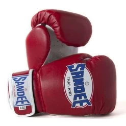 Sandee Junior Authentic Synthetic Leather Boxing Glove – Red/White