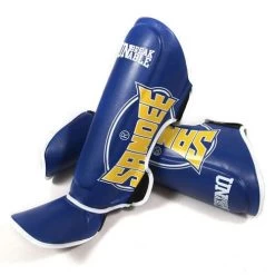 Sandee Cool-Tec Leather Boot Shinguard – Blue/Yellow/White