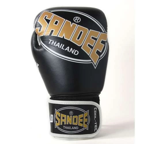 Sandee Cool-Tec Leather Sparring Glove – Black/Gold/White 4 Sandee Cool-Tec Leather Sparring Glove – Black/Gold/White - Image 2