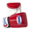 Sandee Leather Bag Glove – Red/White -Knockout Deals on Boxing Gear SandeeVelcroRedWhiteLeatherBagGlove