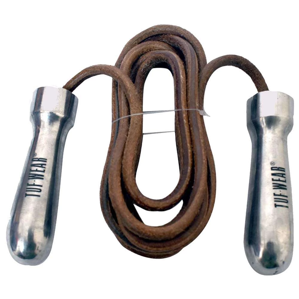 Tuf Wear Alloy Handle Leather Skipping Rope 3 Tuf Wear Alloy Handle Leather Skipping Rope