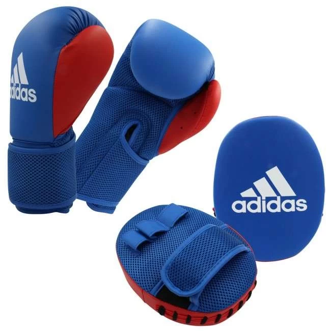 Adidas Kids/Junior Glove & Pad Boxing Kit – Blue/Red 3 Adidas Kids/Junior Glove & Pad Boxing Kit – Blue/Red