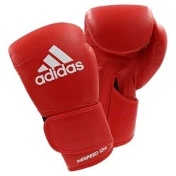 Adidas AdiSpeed Hook And Loop Boxing Gloves – Red/White
