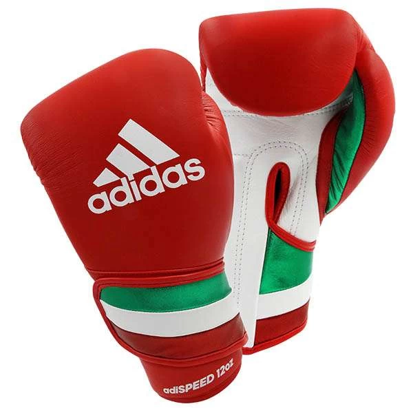 Adidas AdiSpeed Hook And Loop Boxing Gloves – Red/White/Green 3 Adidas AdiSpeed Hook And Loop Boxing Gloves – Red/White/Green