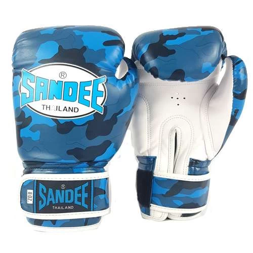 Sandee Junior Camo Synthetic Leather Boxing Glove – Blue/White 3 Sandee Junior Camo Synthetic Leather Boxing Glove – Blue/White