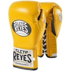 Cleto Reyes Safetec Profight Boxing Glove – White -Knockout Deals on Boxing Gear cletosafetecyellow