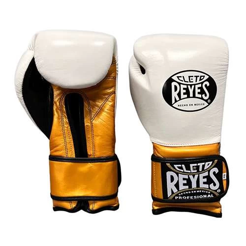 Cleto Reyes Hook&Loop Sparring Gloves – White/Gold 3 Cleto Reyes Hook&Loop Sparring Gloves – White/Gold