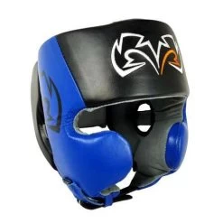 Rival RHG20 Cheek Training Headguard – Grey/Black -Knockout Deals on Boxing Gear rhg20blackblue large 2