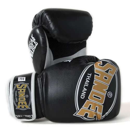 Sandee Junior Cool-Tec Synthetic Leather Boxing Glove – Black/Gold/White 3 Sandee Junior Cool-Tec Synthetic Leather Boxing Glove – Black/Gold/White