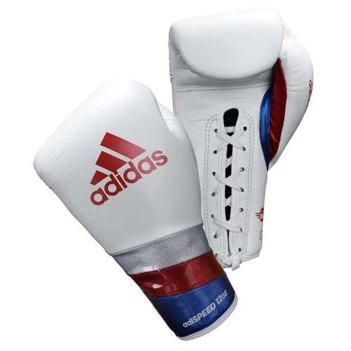 Adidas AdiSpeed Lace Up Boxing Gloves – White/Red/Blue 3 Adidas AdiSpeed Lace Up Boxing Gloves – White/Red/Blue