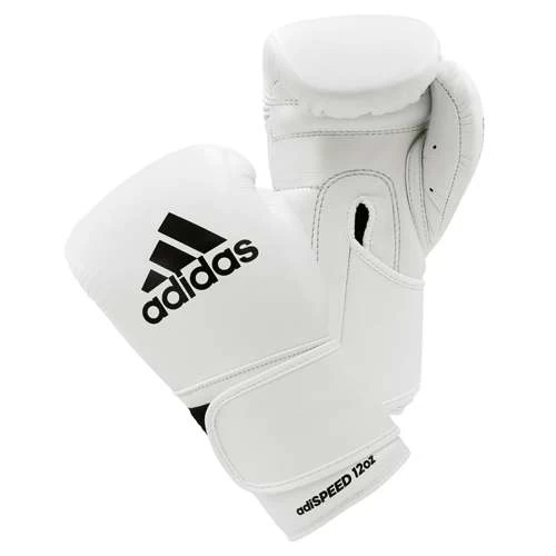 Adidas AdiSpeed Hook And Loop Boxing Gloves – White/Black 3 Adidas AdiSpeed Hook And Loop Boxing Gloves – White/Black