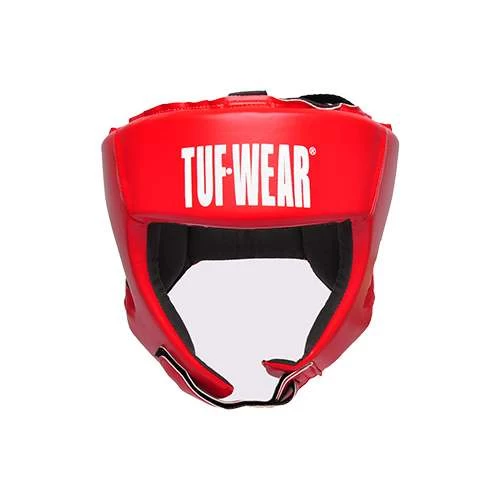 Tuf Wear PU Open Face Headguard – Red 3 Tuf Wear PU Open Face Headguard – Red