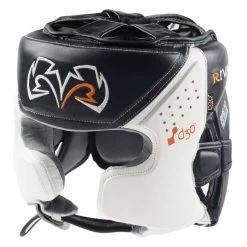 Rival RHG10 INTELLI-SHOCK Headgear – Black/Grey -Knockout Deals on Boxing Gear whiteheadgurd 1